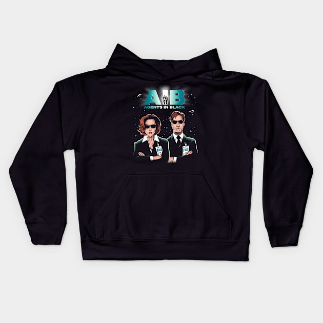 Agents In Black Kids Hoodie by DonovanAlex